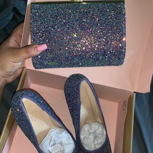 Sparkly Heels and Hand Bag
